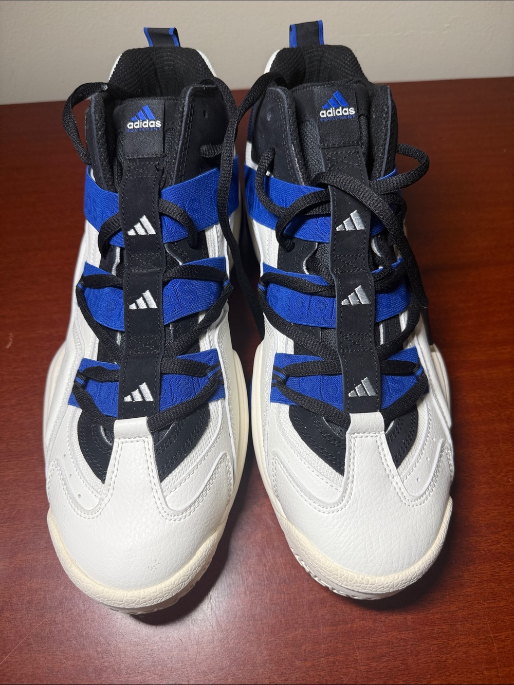 adidas men white , Black & Blue High-Top Sneakers
